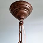 Art Deco-Hanglamp, Type Skyscraper, Wit Opaline thumbnail 12