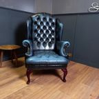 Blauwe Chesterfield Barrelback Fauteuil thumbnail 4