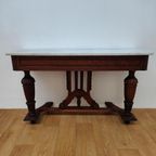 Antieke Franse Sidetable, Haltafel, Bijzettafel Wandconsole Marmer Blad thumbnail 6