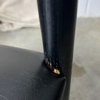 6x Vintage Zwarte Stoelen Met Vegan Skai Leer Zitting thumbnail 8