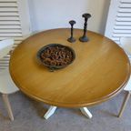 Prachtige Landelijke Ronde Eiken Eettafel 120 Cm thumbnail 4