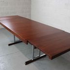 Minimalist Dining Table In Indian Rosewood And Chrome thumbnail 12