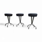 3 X Stool / Black Top / Chrome Frame / 1970s thumbnail 12