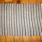 Antique Sivas Kilim Rug * Striped Black White Brown * Turkish Mohair Wool * Woven Textile * Blanket thumbnail 11