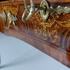 Louis Xv Dubbelzijdig Mahonie En Palissander Plat Bureau thumbnail 25