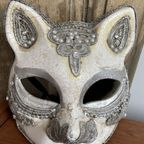 Venetian Silver Macramé 🏵 Cat Mask thumbnail 6