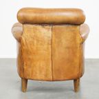 Comfortabele, Gezellige Armchair Gemaakt Van Schapenleer Met Een Correcte Afwerking Met Siernagel thumbnail 5