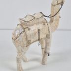 Vintage Kameel Beeldje Sculptuur Mozaïek Been ‘70 Handmade thumbnail 3