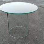 Vintage Postmodern Glazen Bijzettafel, Rond thumbnail 8