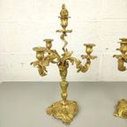 Antieke Vergulde Bronzen Louis Xv Kandelaars thumbnail 10