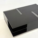 Zwart Houten Vintage Salontafel Van Fiarm Met Chromen Details thumbnail 3