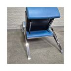 Blauw Lederen Lounge Stoel Futuro 3 Door Massimo Iosa Ghini Voor Moroso - Italië Jaren 80 thumbnail 19