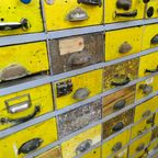 Vintage Industrial Chest Of Drawers With 40 Drawers 'Yellow' thumbnail 4