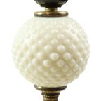 Vintage Tafellamp Frosted Melkglas Messing Hobnail 1970S thumbnail 7