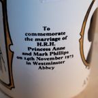 Royal Wedding Kop Princess Anne & Mark Philipps - Staffordshire Potteries Ltd - Made In England thumbnail 3