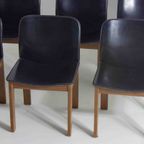 Mid-century Set Van 6 Lederen Eetkamerstoelen Door Arfa & Tobia Scarpa, 1970 thumbnail 5