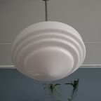 Art Deco Hanglamp In Gispen Style Met Wit Opaline Glazen Kap. thumbnail 5