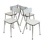 Set Van 4 Grijze Formica Stoelen Chroom Eetkamerstoelen Sixties thumbnail 6