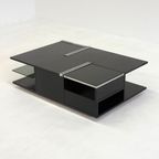 Zwart Houten Vintage Salontafel Van Fiarm Met Chromen Details thumbnail 11