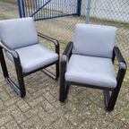 Set Van 2 - Burkhart Vogtherr Voor Rosenthal- Hombre Arm Chair ( Zwart ) thumbnail 6