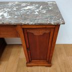 Vintage Antiek Bureau Buro Sidetable Kaptafel Marmer Blad thumbnail 14
