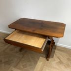 Antique German / Alpine Trestle Table With Drawer thumbnail 10