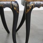 Set Van 2 Prachtige, Unieke, Sierlijke Antieke 19E Eeuwse Engelse Chinoiserie Mother Of Pearl Sto thumbnail 11