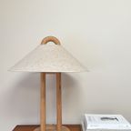 Lys Denemarken Vintage Houten Lamp Met Beige Kap thumbnail 3