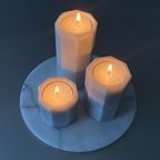 Set Of Vintage Marble Candle Holders thumbnail 4