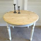 Prachtige Witte Landelijke Ronde Eettafel 110 Cm thumbnail 2