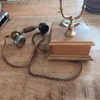 Vintage Houten Draaischijf Telefoon Ptt thumbnail 4