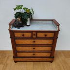 Vintage Frans Dressoir Commode Ladekast Met Marmer Blad 505 thumbnail 4
