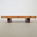 Brutalistische Rechthoekige Eiken Salontafel Frankrijk 1960 thumbnail 4