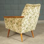 Vintage Clubfauteuils – Velours Bladmotief – Jaren 60 thumbnail 11