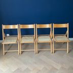 2 Vintage Klapstoelen / Eetkamerstoelen, Rotan, Zeer Net, Habitat Jaren 80 thumbnail 19