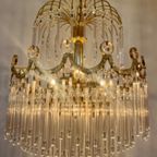 Opaline Vintage Art Deco Staafjes Kroonluchter Hanglamp Kristal thumbnail 2