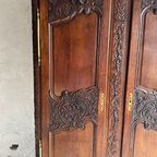 Antique Carved Wood Wardrobe thumbnail 10