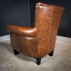 Vintage Leren Fauteuil – Donkerbruin thumbnail 5