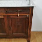 Vintage Frans Dressoir Commode Ladekast Badkamermeubel Met Marmer Blad 302 thumbnail 18