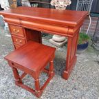 Klassieke Mahonie, Houten Kaptafel, Bureau, Schrijftafel Met thumbnail 3