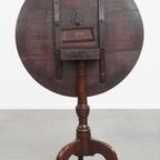 Leuke Antieke Engelse Ronde Wijn/ Tilt Top Table/ Bijzettafel Uit De 19e Eeuw Met Een Rond Blad thumbnail 4