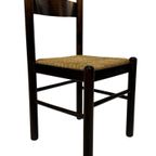Set Van 4 Donkerbruine Houten Stoelen Jaren 70 Minimalist thumbnail 16