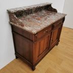 Vintage Frans Dressoir Commode, Ladekast Badkamermeubel Met Marmer Blad 209 thumbnail 11