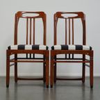 Mooie Set Van 6 Schuitema Eetkamerstoelen Jugendstil/ Art Nouveau Design thumbnail 3