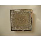 Vintage Plafondlamp, Plafonnière Met Kunststof Platen In Verchroomde Profielen 46 X 46 Cm, Jaren thumbnail 7