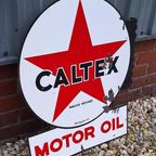 Dubbelzijdig Xl Emaille Reclame Bord Van Caltex Motor Oil️⛽️ thumbnail 5