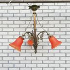 Antieke Bronzen Lamp Met 3 Kelken thumbnail 5