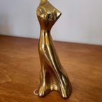 2X Messing Katten Poezen Beelden Vintage  Poes Kat Beeld thumbnail 13