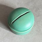 Unieke Vintage Mobach Turquoise Keramiek Dekselpot / Dekseldoos thumbnail 6