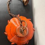 Vintage Hanglamp, West Duitse Lavalamp, Oranje Keramiek, Mid Century thumbnail 5